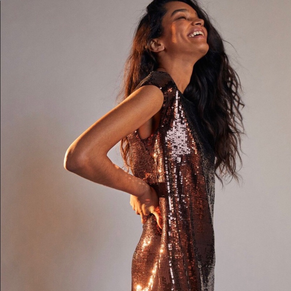 Anthropologie Maeve Kara Sequined Mini Dress L